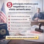 Imagem da notícia 5 principais motivos para negativas de um visto americano